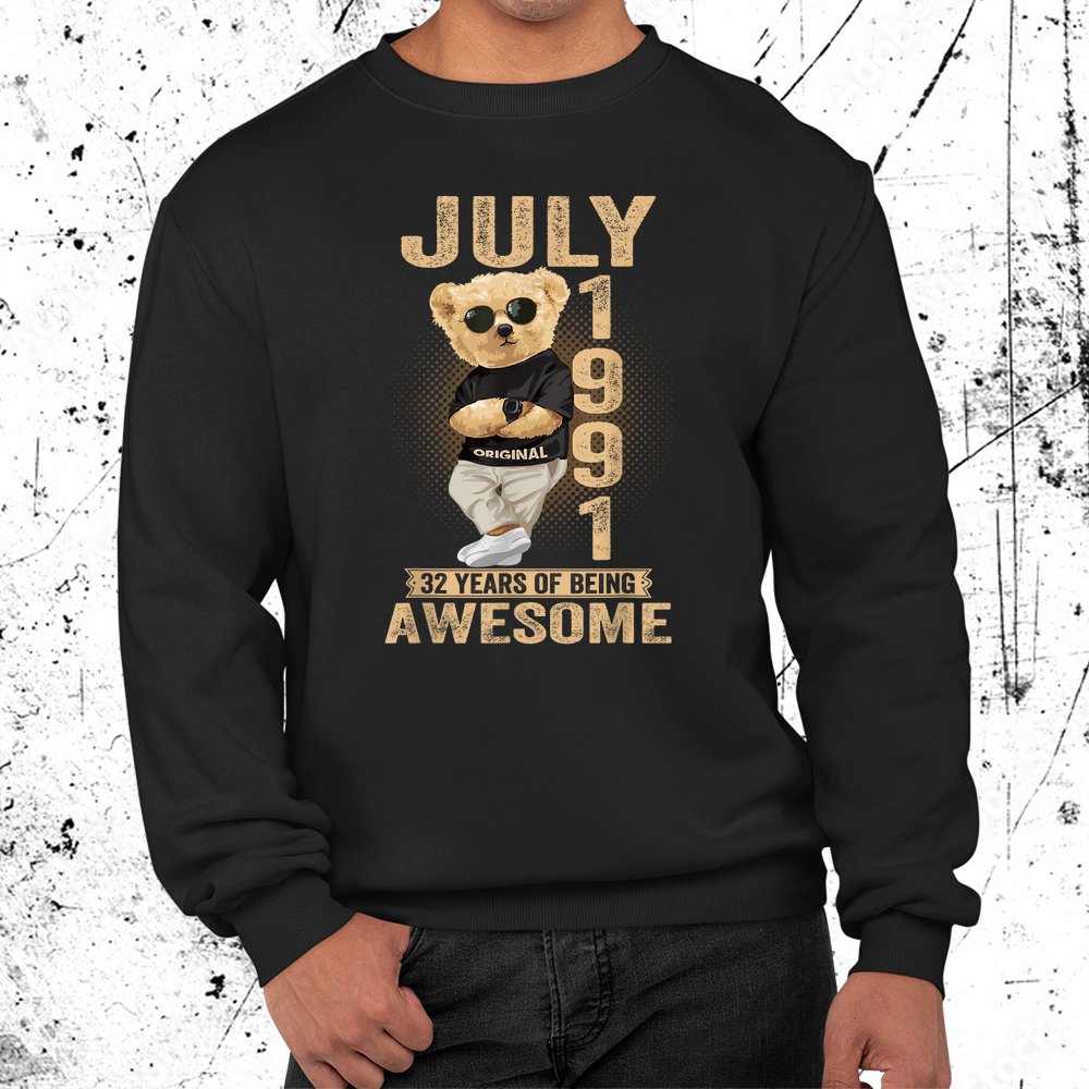 July 1991 32th Birthday 2023 32 Years Of Being Awesome Shirt