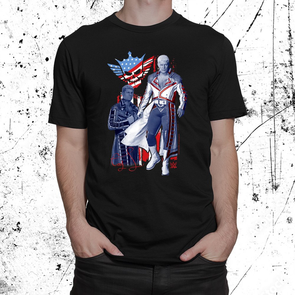 Wwe Patriotic Cody Rhodes Full Body Americana Retro Poster Shirt